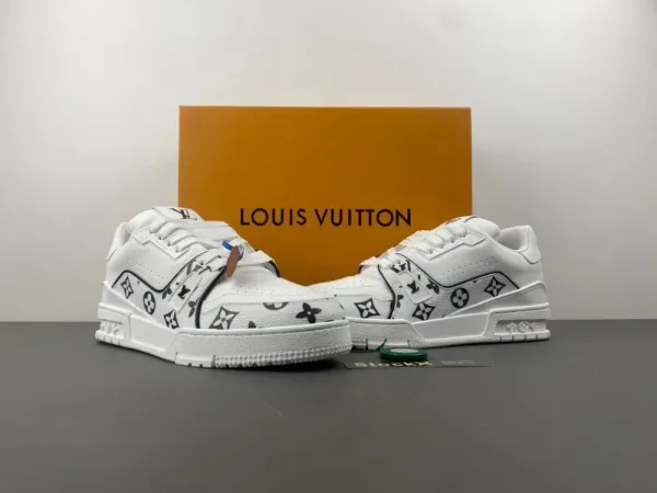 Louis Vuitton Trainer Monogram Black and White Sneakers - 2