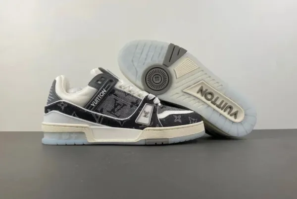 Louis Vuitton Trainer Monogram Black and White Sneakers - 1