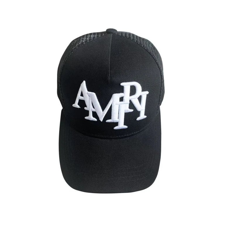 MM Logo Embroidered Black Red Blue Yellow Brown Beige Pink Mesh Trucker Cap