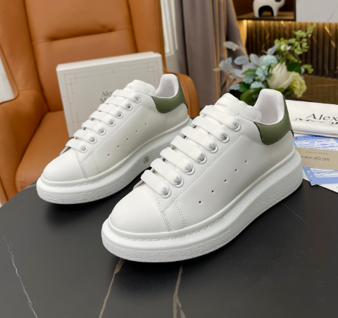 Alexander McQueen Oversized Sneakers White with Olive Green Accents Sneakers - 5
