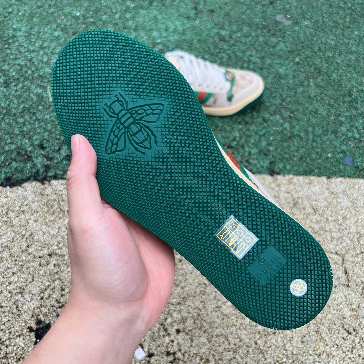 Gucci Screener Dirty Shoes Green photo 3