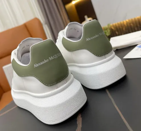 Alexander McQueen Oversized Sneakers White with Olive Green Accents Sneakers - 3