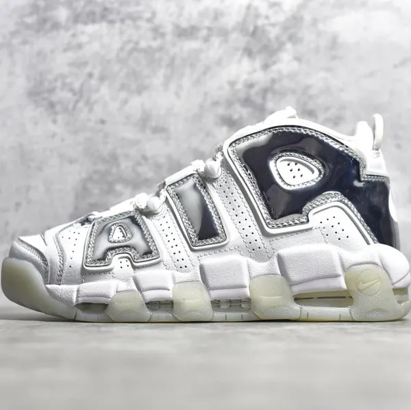 Nike Air More Uptempo '96 White Silver Metallic Sneakers - 1