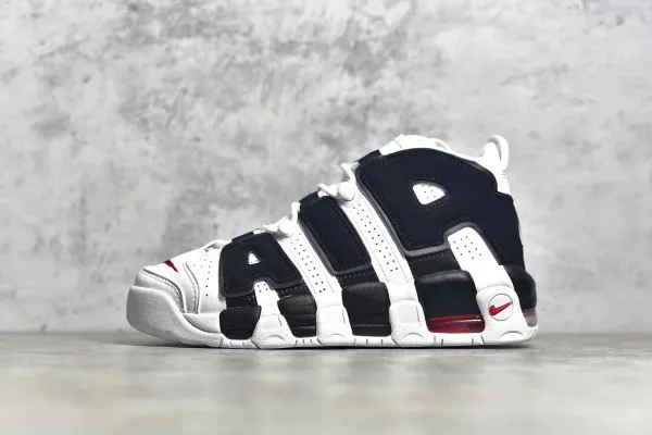 Nike Air More Uptempo White/Navy/Red Sneakers - 1
