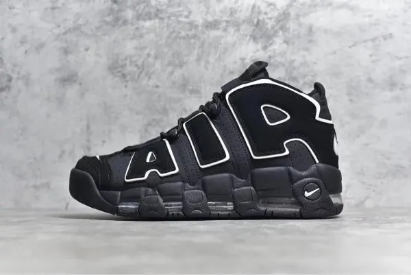 Nike Air More Uptempo Black White Sneakers - 1