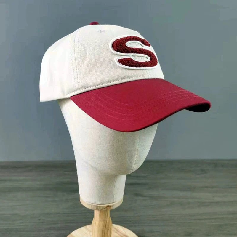 White and Red S Logo Baseball Cap