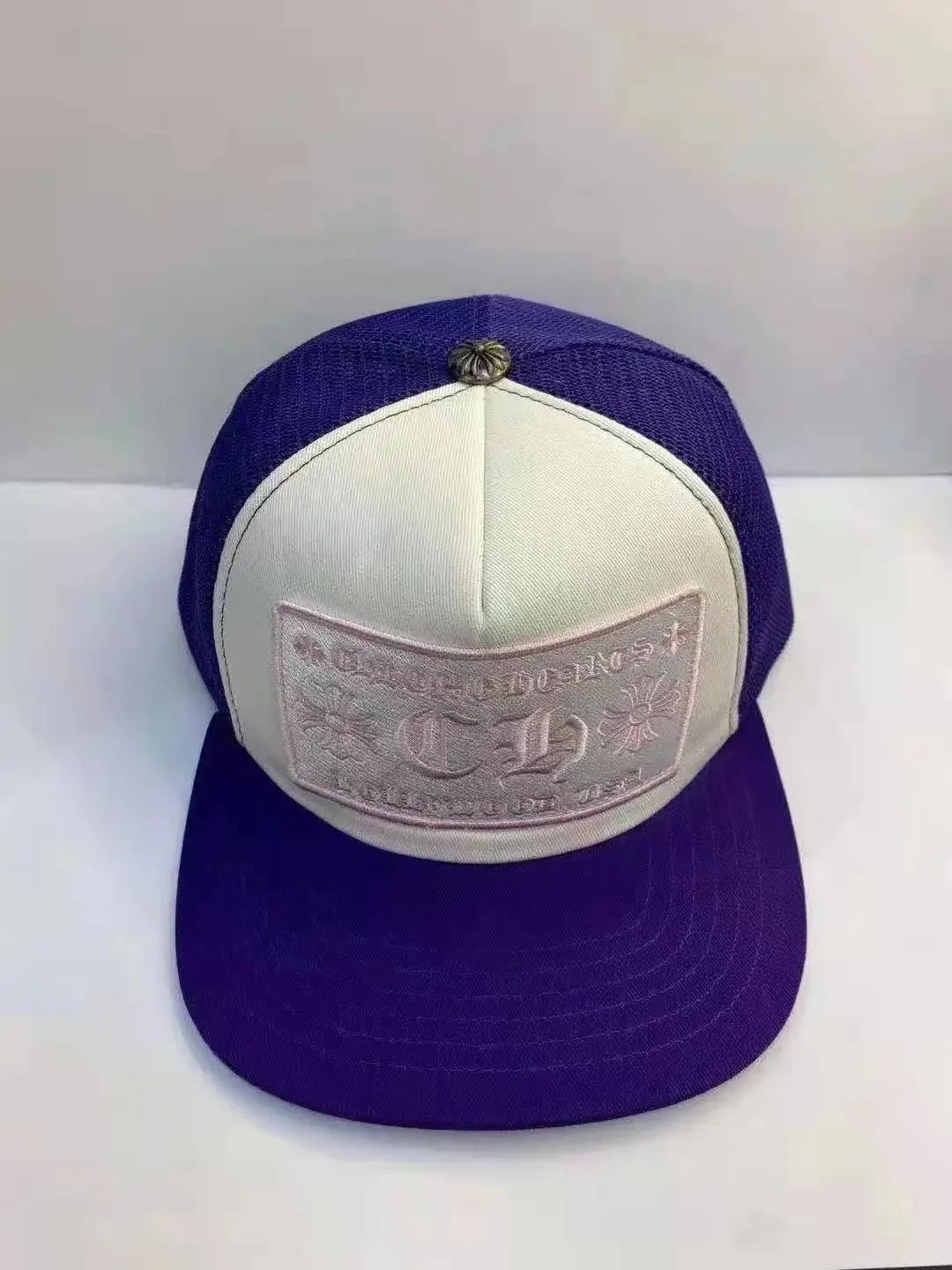 Sanskrit Embroidery Color-Block Baseball Cap Couples photo 7