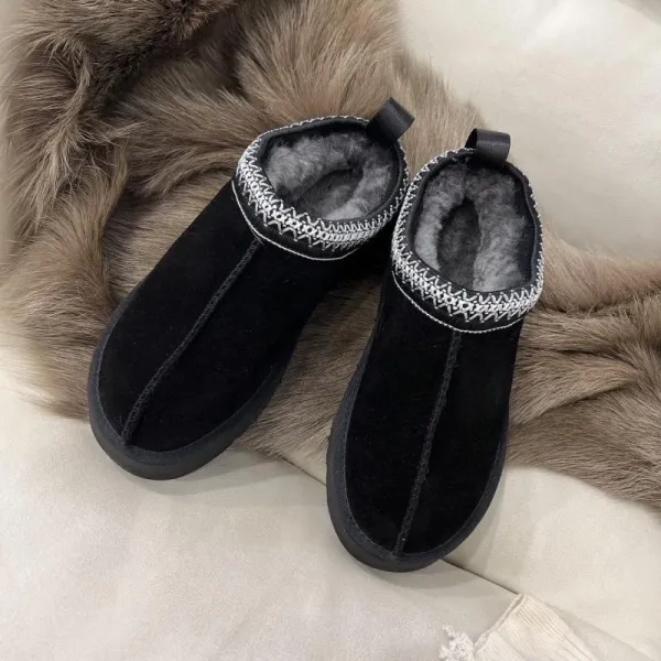 UGG Tasman Black Shearling-Lined Slipper Boots - 37
