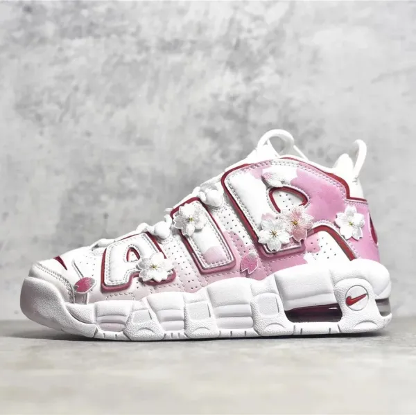 Nike Air More Uptempo 'Sakura' Pink White Floral Sneakers - 1