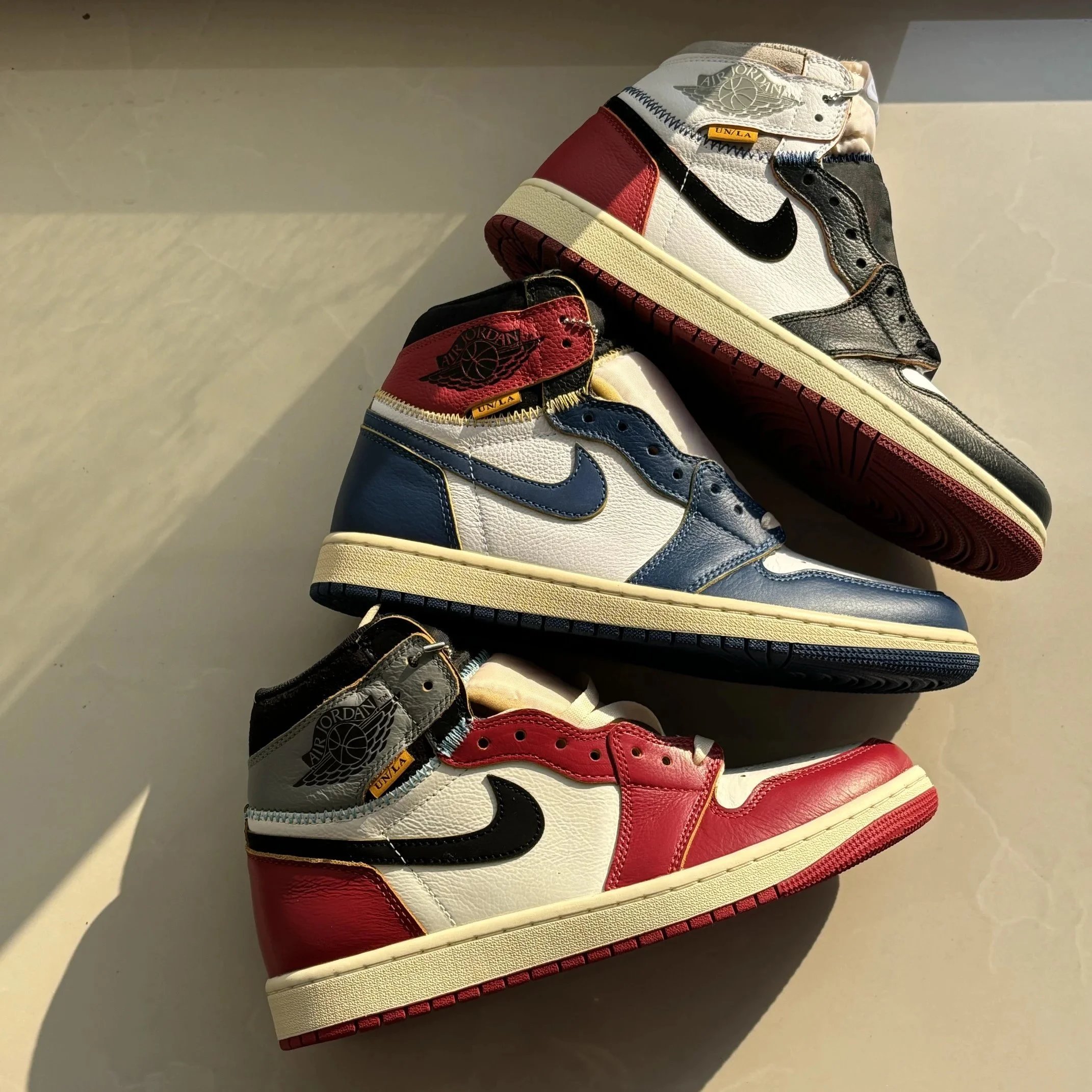 Air Jordan x Union LA Retro High OG Basketball Sneakers, Multi-Color Leather, Limited Edition 1