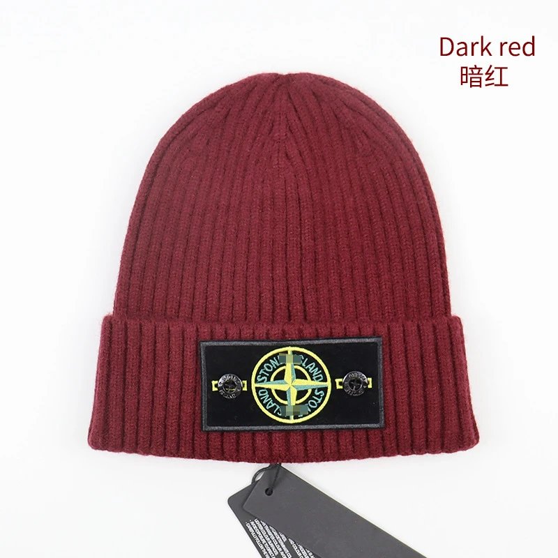 Dark red green label