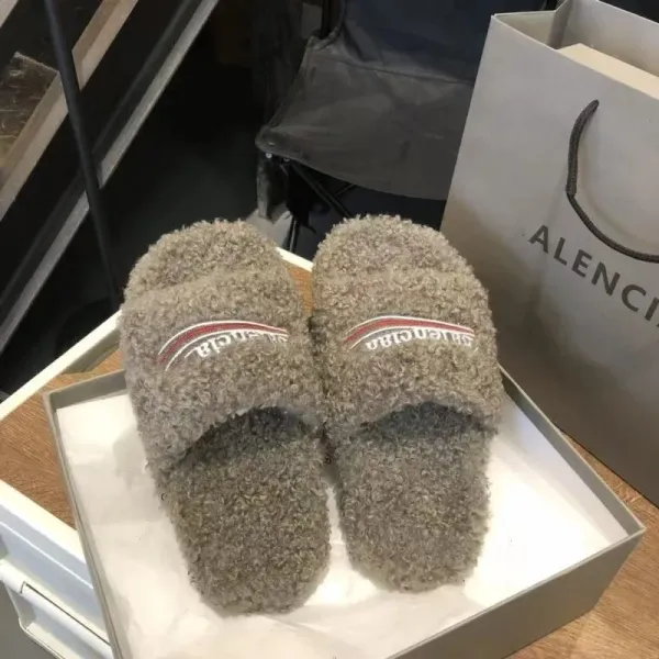 Balenciaga Teddy Slippers Orange Fuzzy Slippers - 8