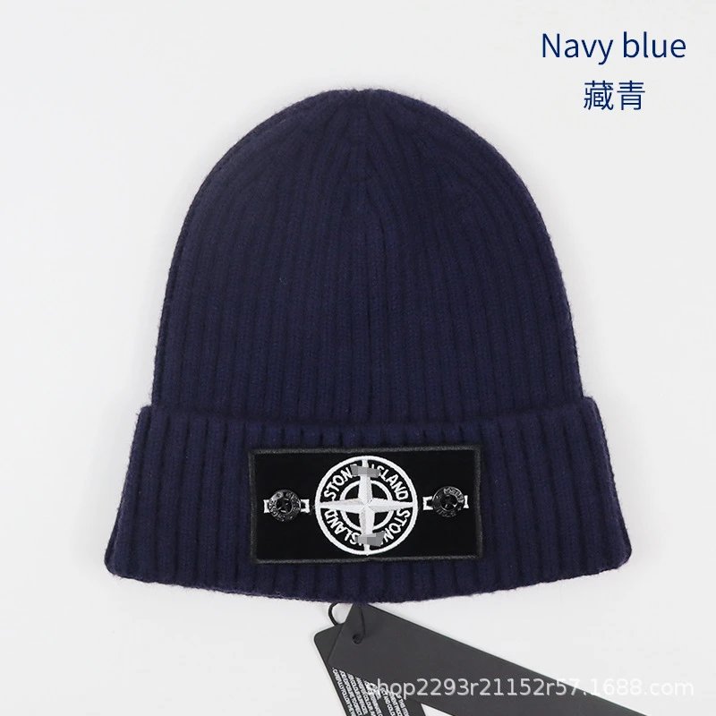 navy blue white label