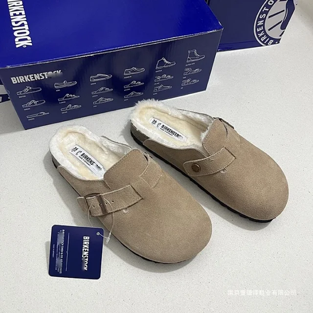 Birkenstock Slippers Boston Shearling Buckle Mules product detail image 16