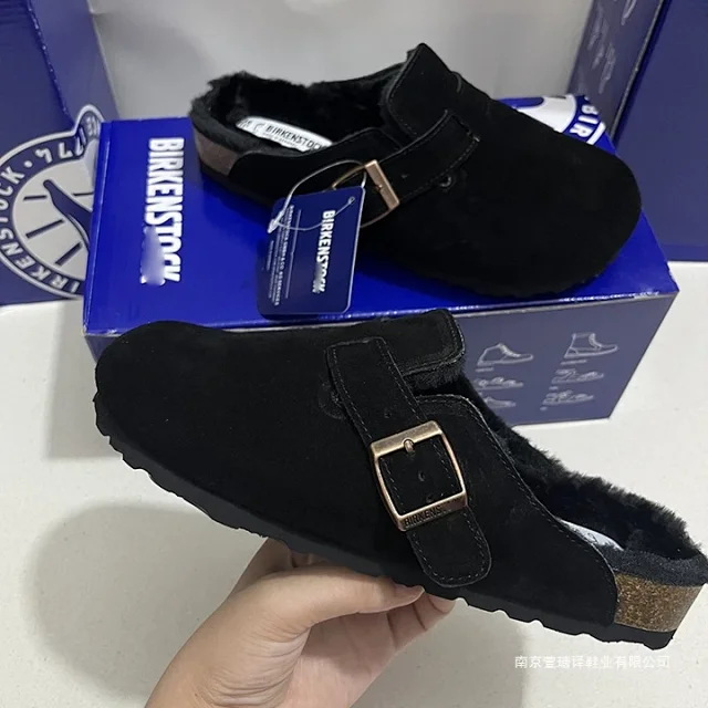 Birkenstock Slippers Boston Shearling Buckle Mules product detail image 3
