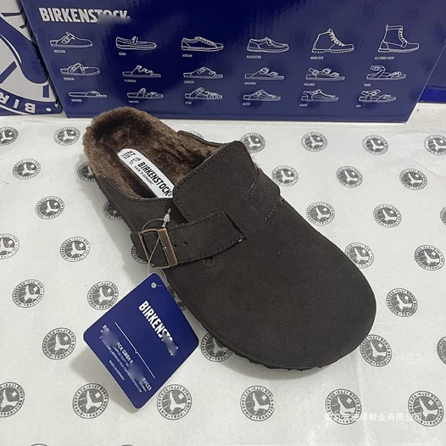 Birkenstock Slippers Boston Shearling Buckle Mules product detail image 12