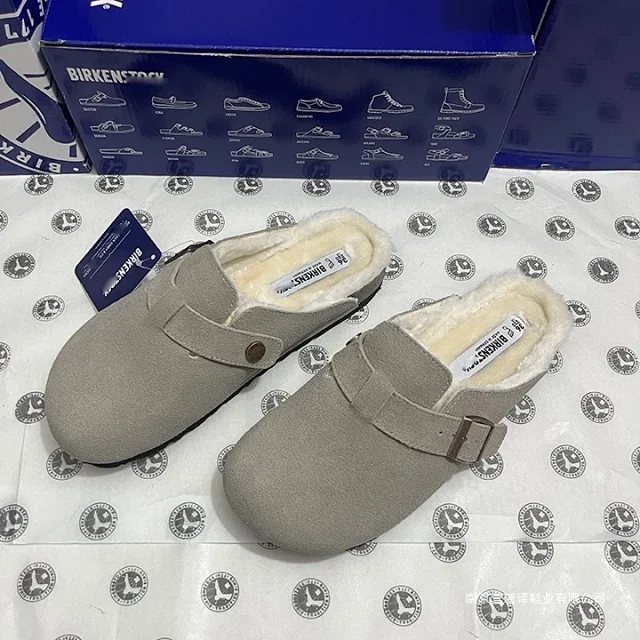 Birkenstock Slippers Boston Shearling Buckle Mules product detail image 5