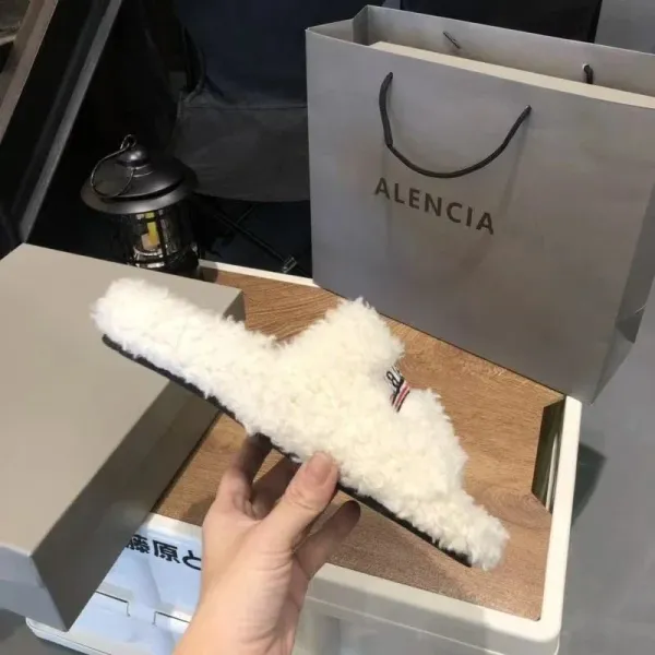 Balenciaga Teddy Slippers Orange Fuzzy Slippers - 10