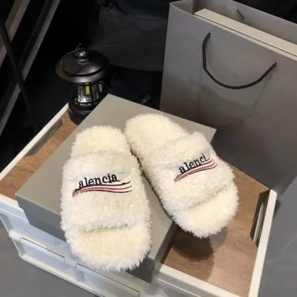 Balenciaga Teddy Slippers Orange Fuzzy Slippers - 11