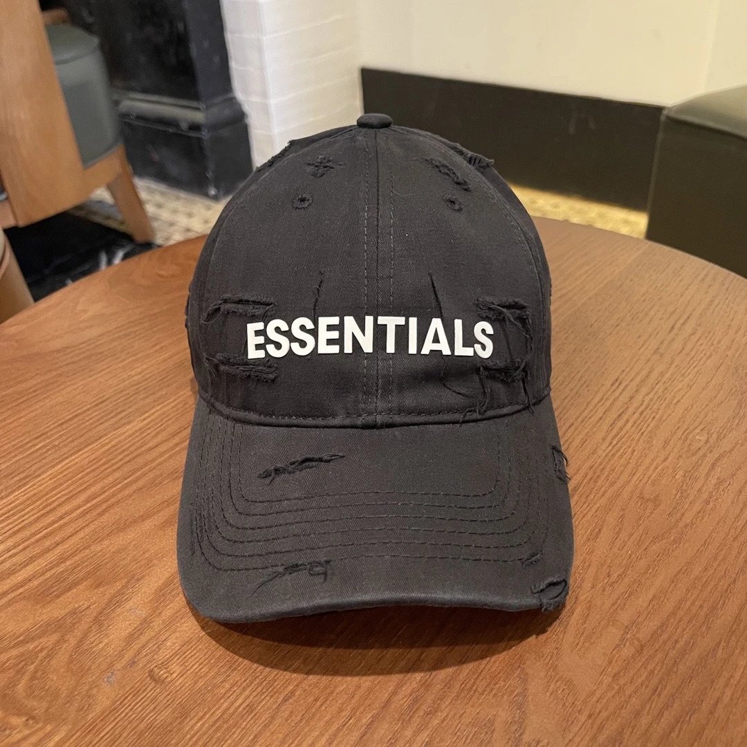 Fear of God Essentials Distressed Black Baseball Cap - 3