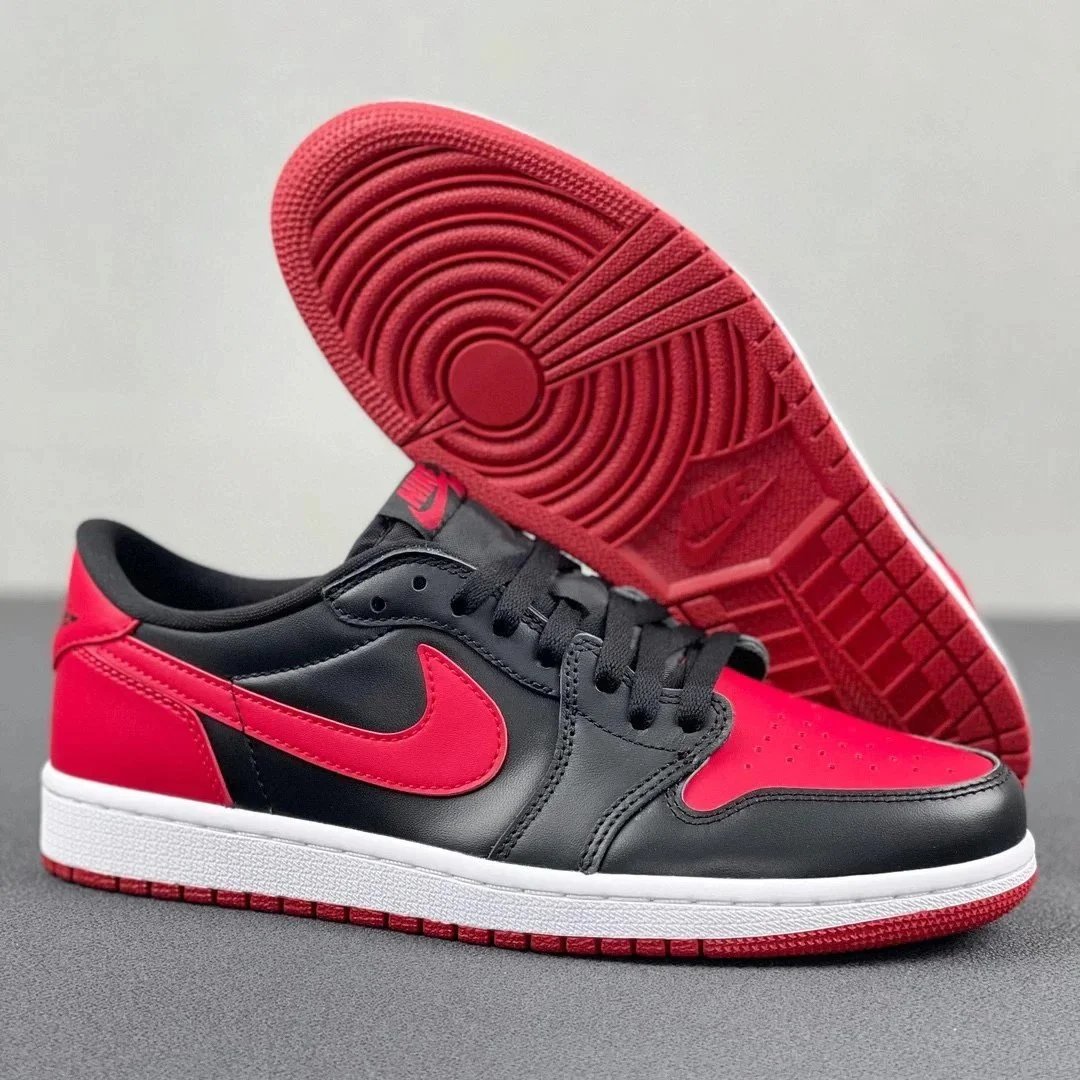 AJ1 low Og black and red prohibited to wear