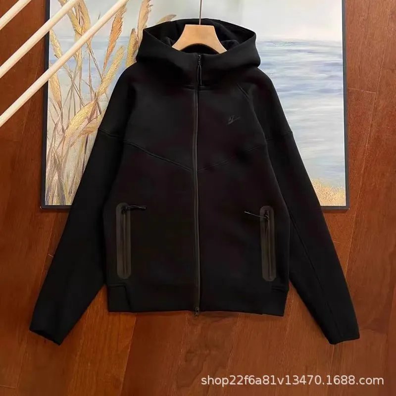 Men’s anti-snag jacket – sporty casual training windproof spring/autumn new knit fitness hooded jacket fb7922