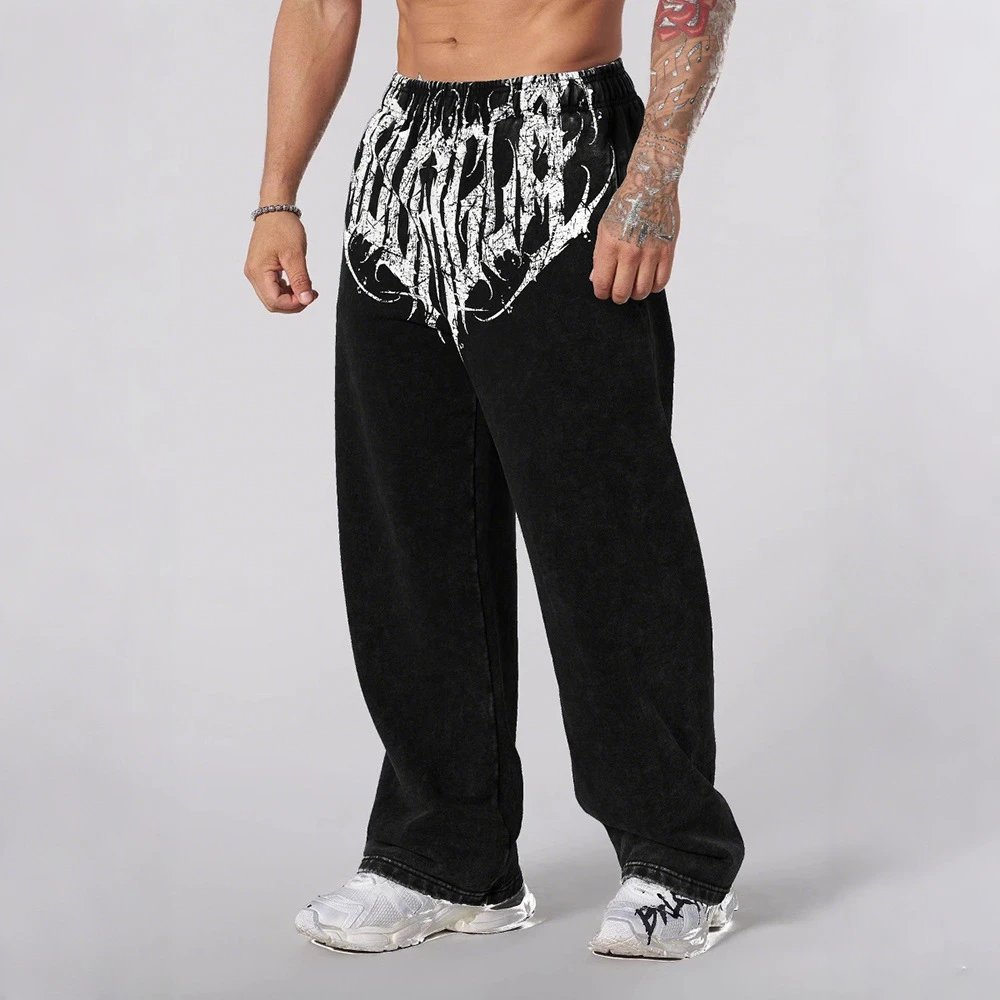 YoungLA 2079 Dark Wave Sweatpants Baggy Black Wash