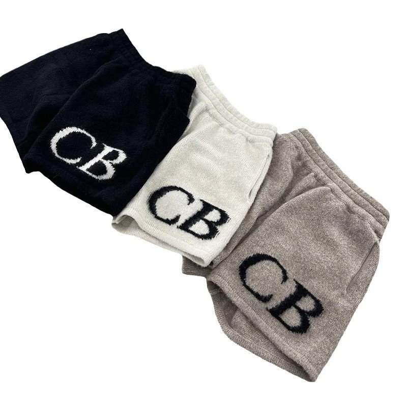 Cole Buxton提花字母logo毛织抽绳CB短裤高街基础简约直筒休闲裤 5