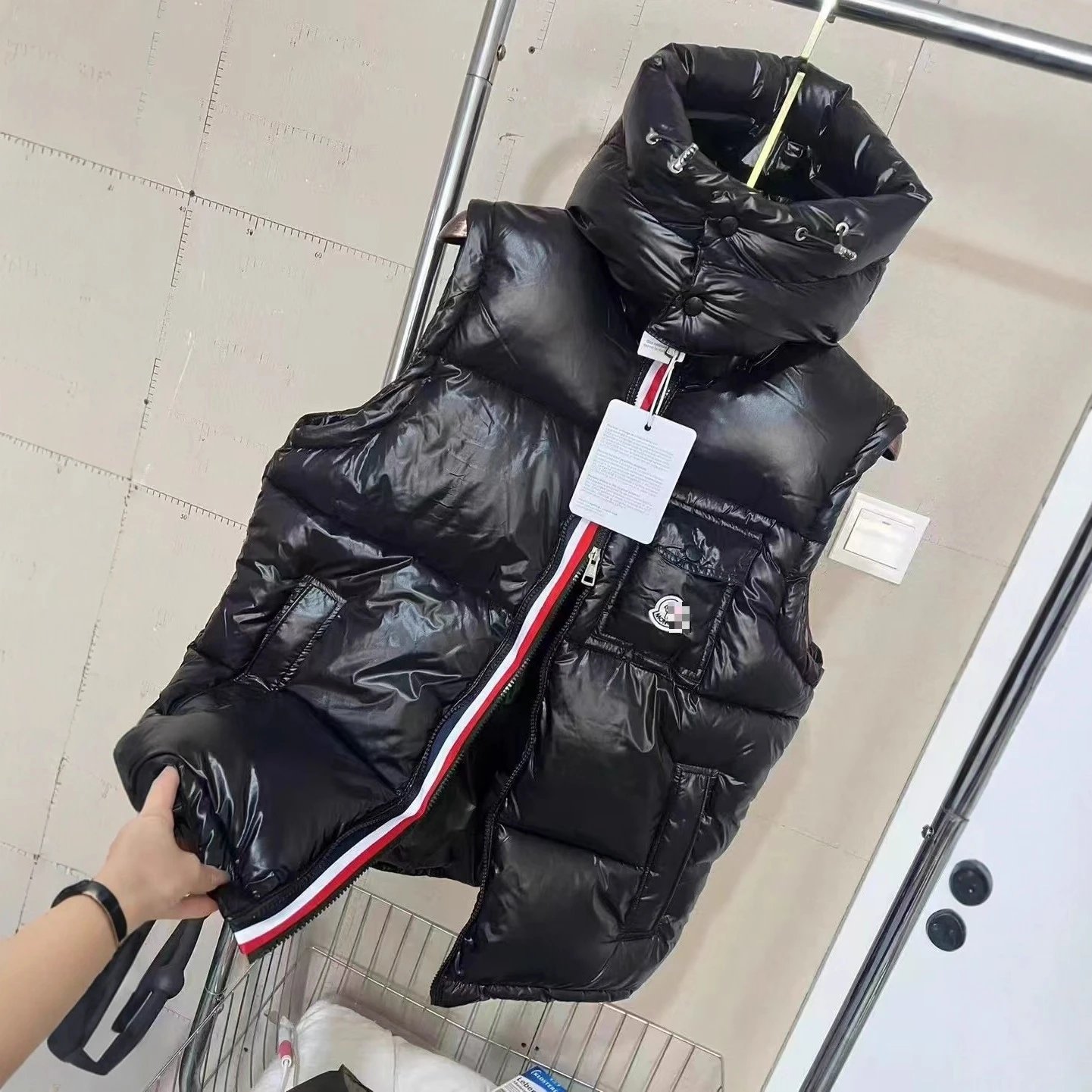 Moncler Vests Quilted puffer vest with detachable hood image 4