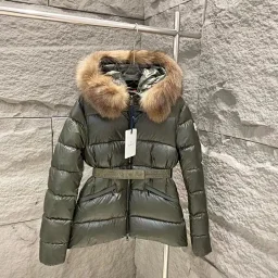 thumbnail for Item No 032051 New women's warm mid-length hooded slim slim belt down jacket boed