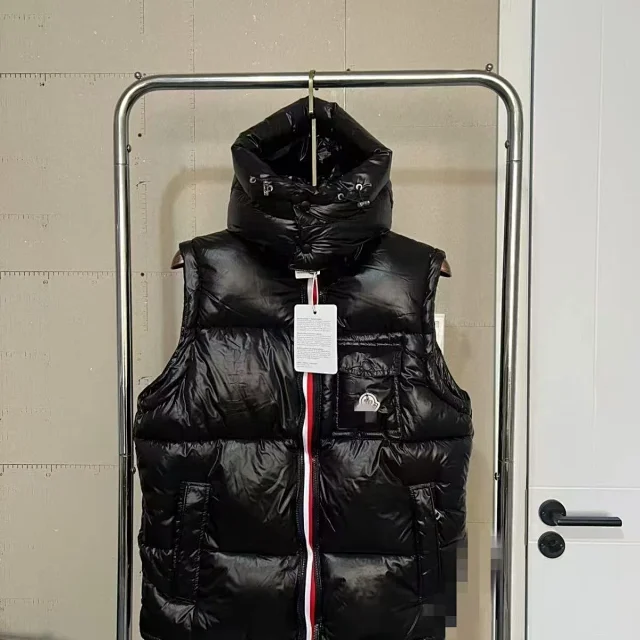 Moncler Vests Quilted puffer vest with detachable hood product detail image 2