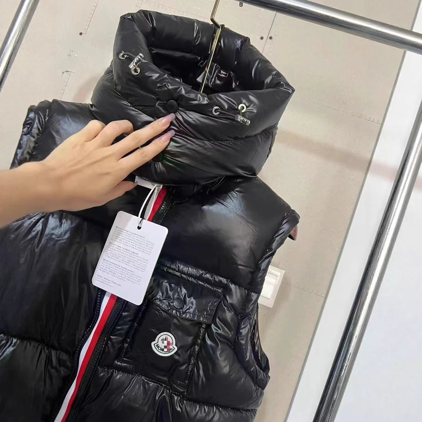 Moncler Vests Quilted puffer vest with detachable hood image 5