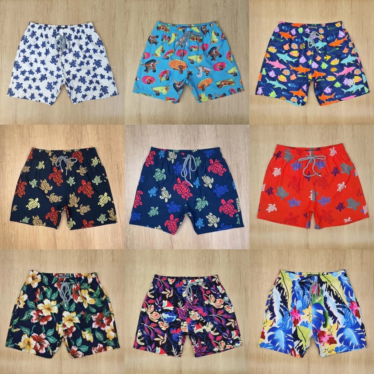 Turtle Vilebrequin Quick-Dry Stretch Surf Beach Shorts Floral Print Men's Casual Lounge Shorts WhatsApp: +63 9666157946