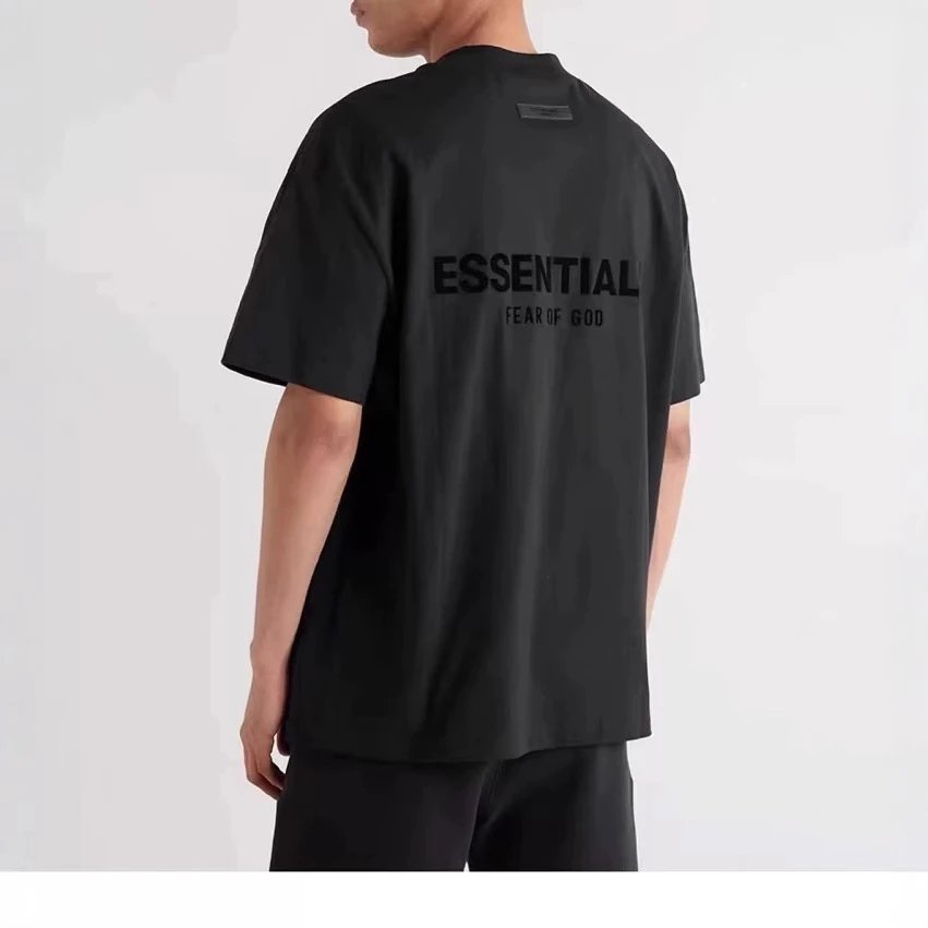 Special Price - High Quality Cotton Heavy Weight ESSENTIALS Summer Loose Men's Short Sleeve T-shirt Personalized Casual Versatile