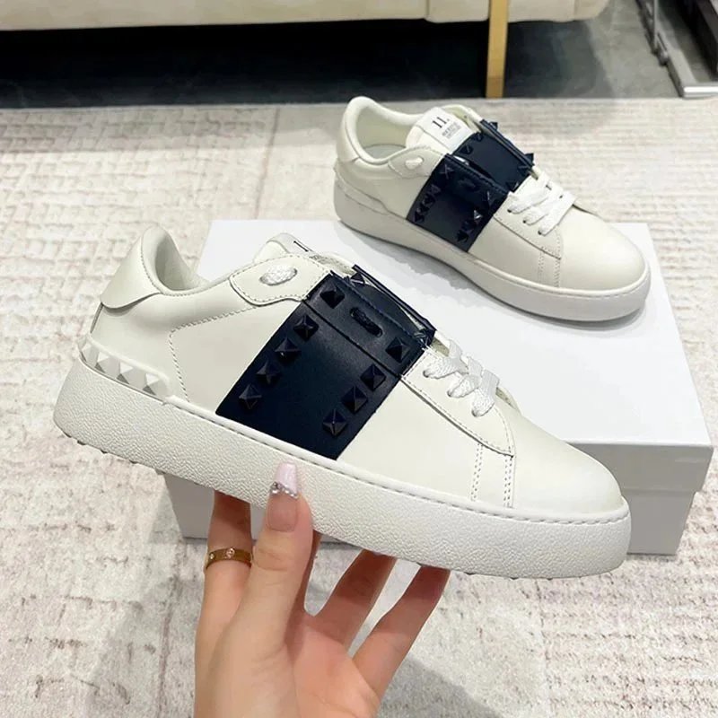 Thick Sole Rivet White Sneakers Unisex photo 5