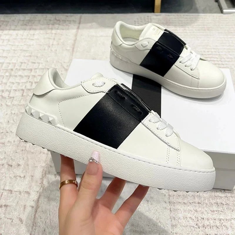 Thick Sole Rivet White Sneakers Unisex photo 6