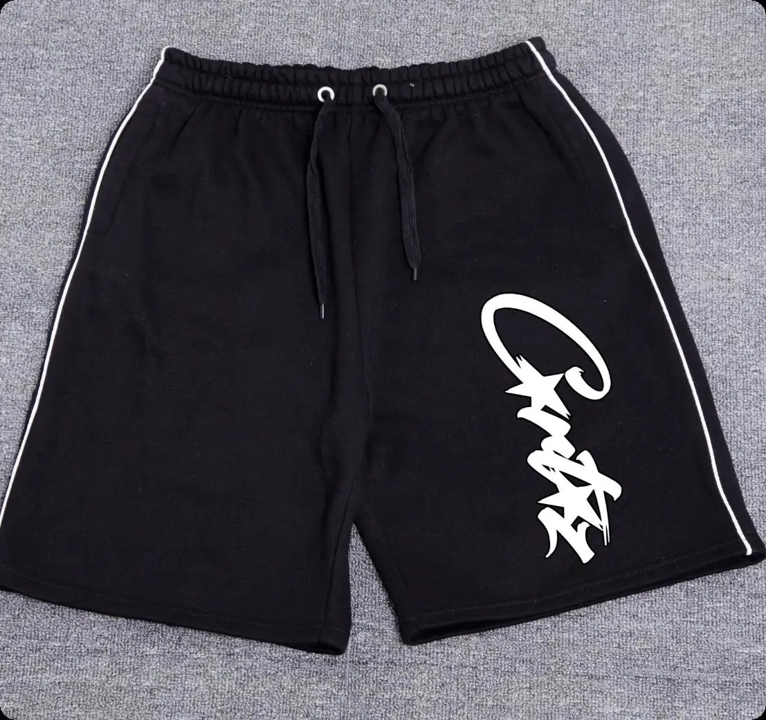 Cortez Starry Cursive Script Side Webbing Casual Shorts - rep szorty