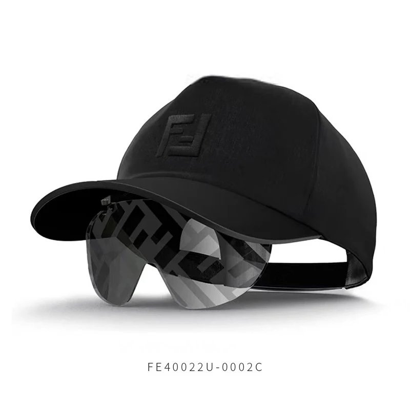 Fendi Hats FE40022U baseball cap with integrated visor sunglasses — FE40022U-0002 C Black