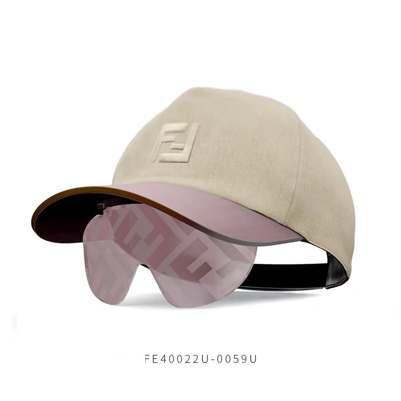 Fendi Hats FE40022U baseball cap with integrated visor sunglasses — FE40022U-0059 U Beige