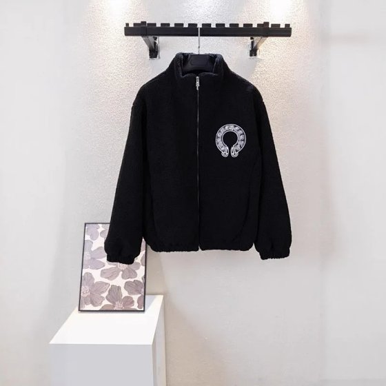 C-H cross patchwork embroidered baseball jacket