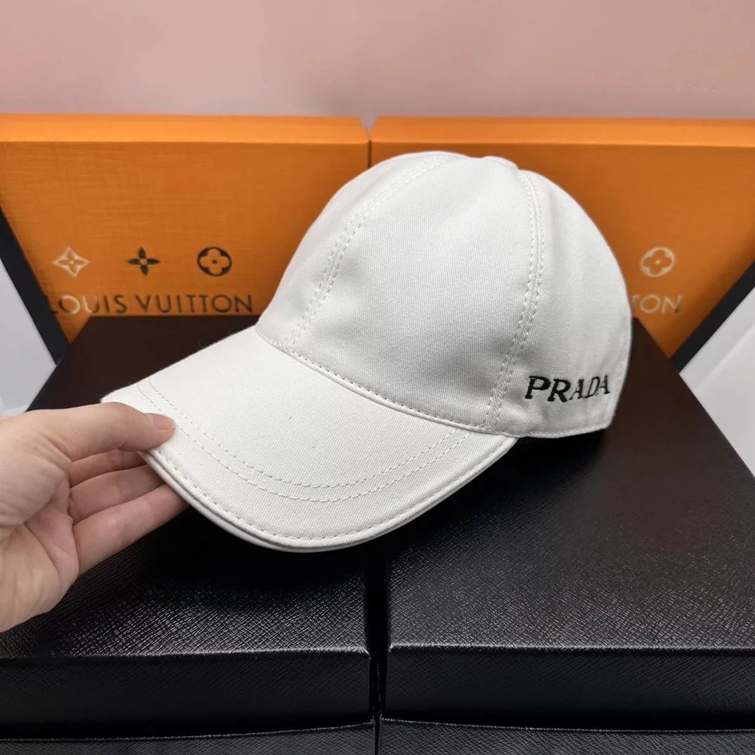 Prada Hats Embroidered baseball cap with triangle plaque image 5