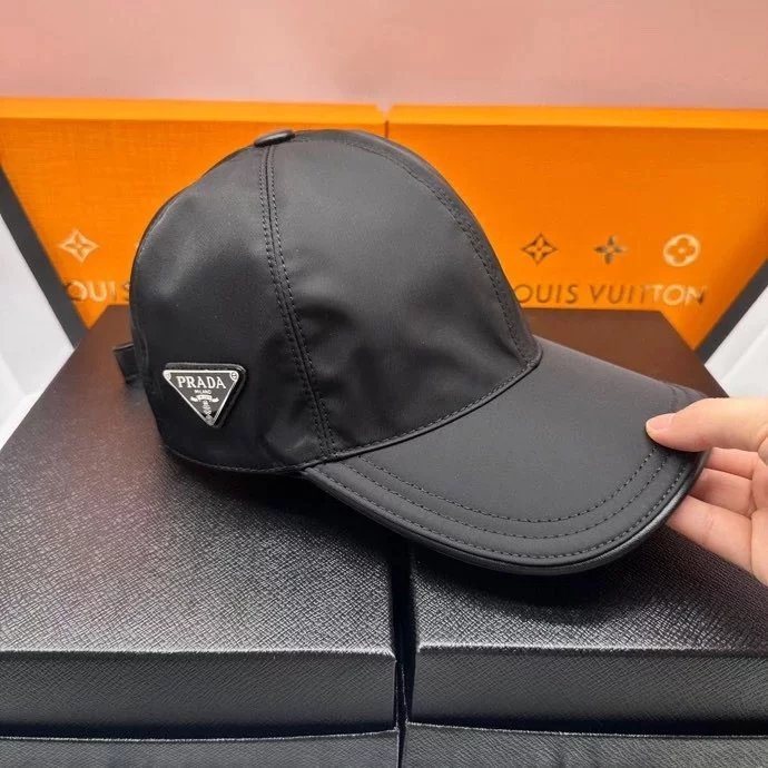 Prada Hats Embroidered baseball cap with triangle plaque image 4