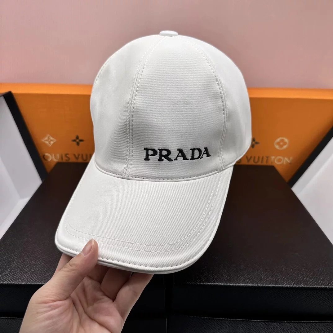 Prada Hats Embroidered baseball cap with triangle plaque image 7