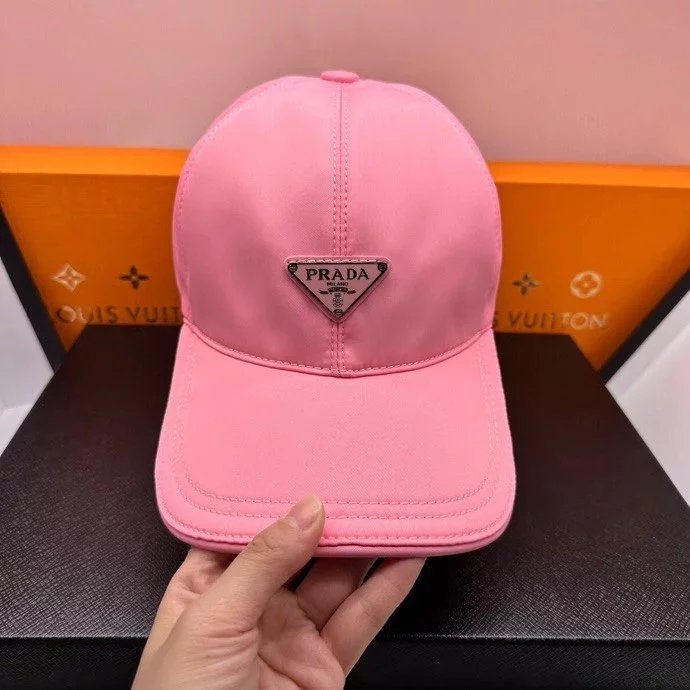 Prada Hats Embroidered baseball cap with triangle plaque image 10