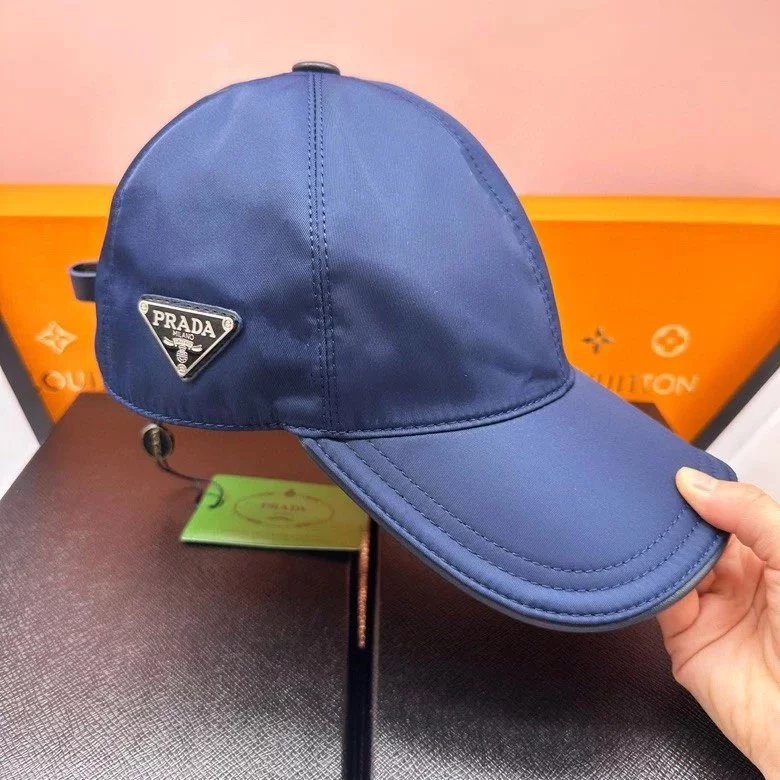 Prada Hats Embroidered baseball cap with triangle plaque image 2