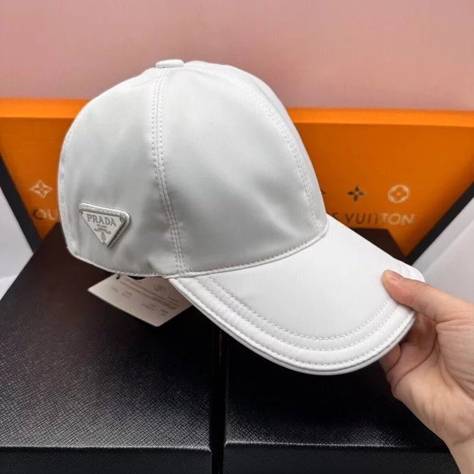 Prada Hats Embroidered baseball cap with triangle plaque image 3