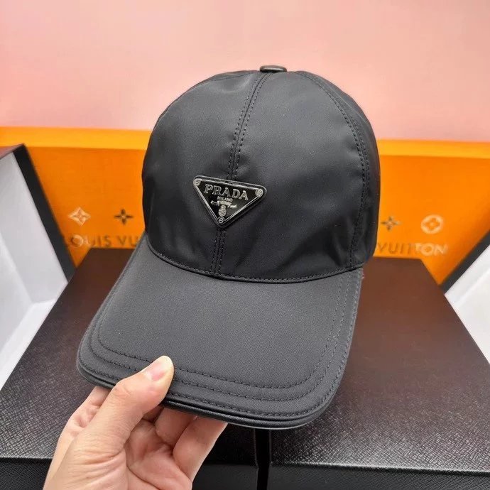 Prada Hats Embroidered baseball cap with triangle plaque image 9