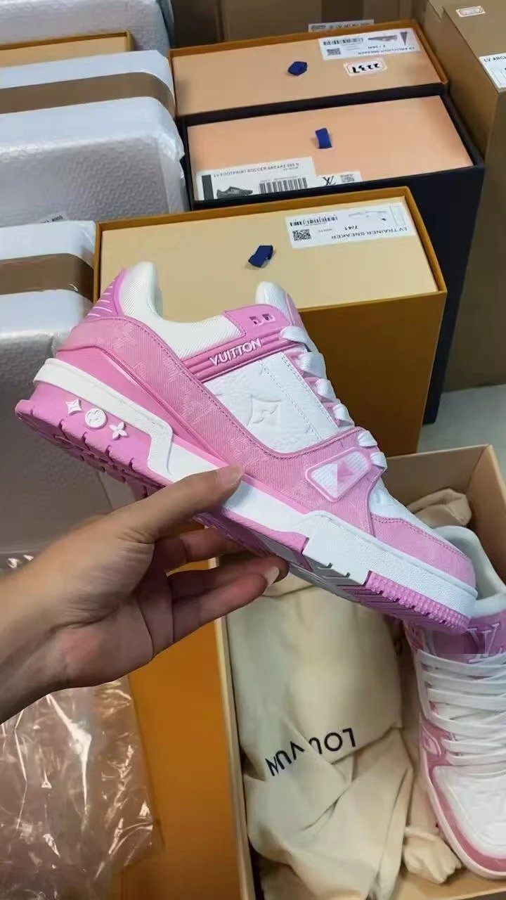 Louis Vuitton Trainer Low Beige White Sneakers - 13