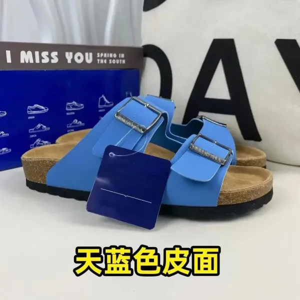 Birkenstock Arizona Sky Blue Leather Sandals - 1