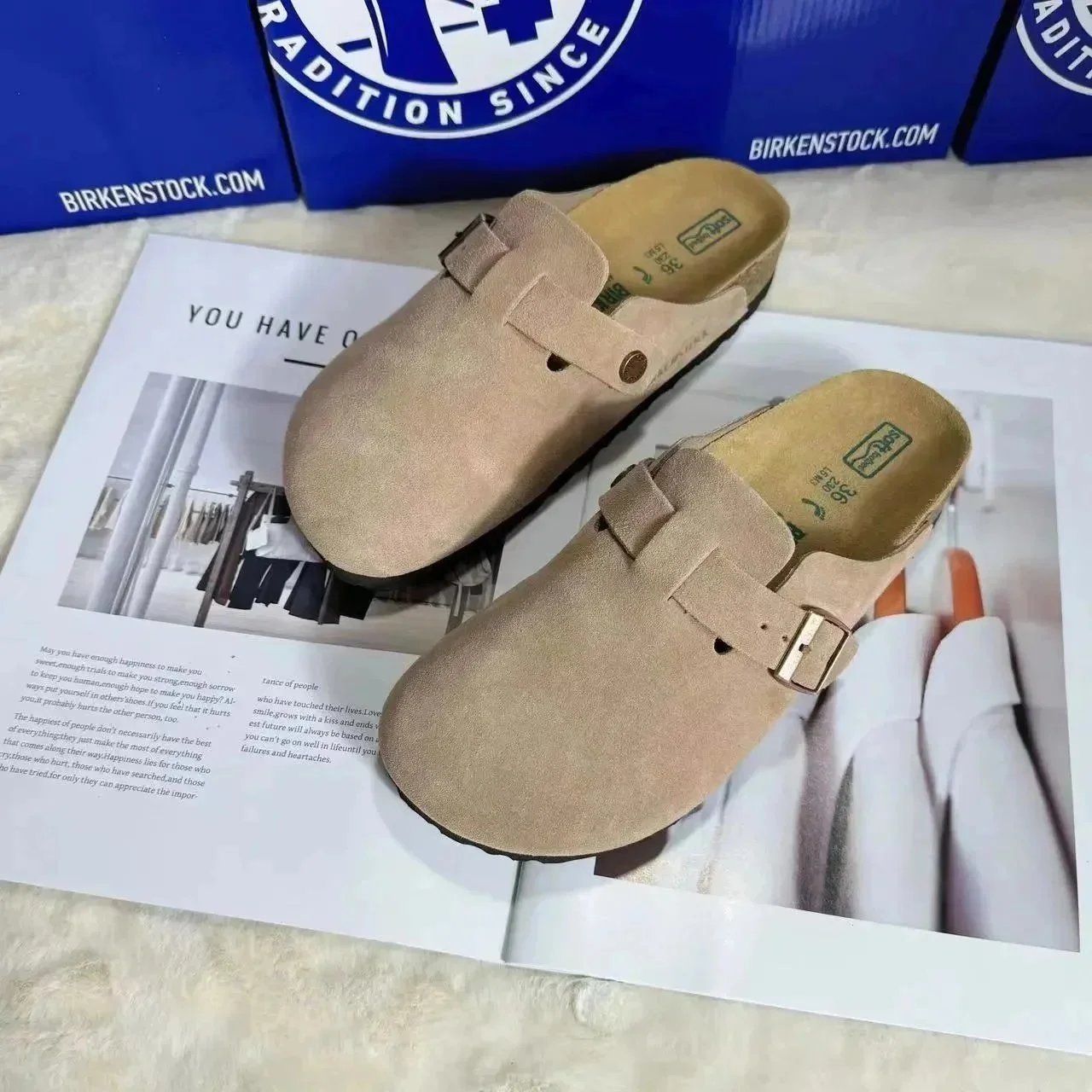 Birkenstock Arizona Suede Brown Sandals - 12